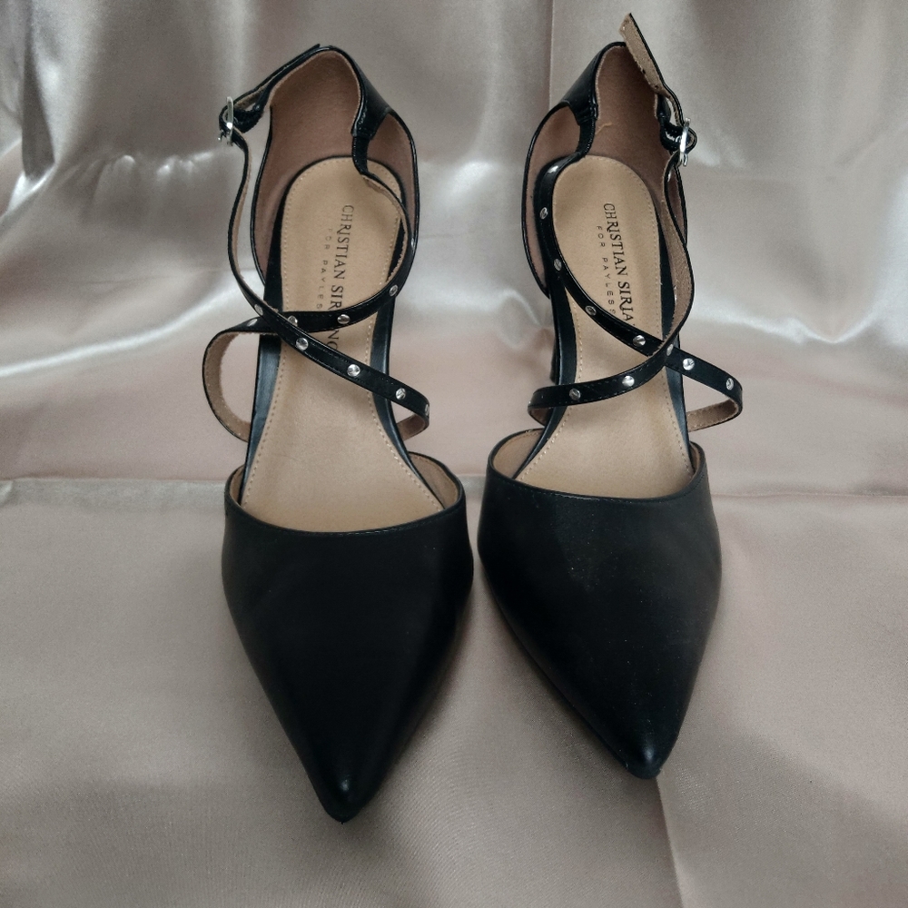 Christian Siriano Black Studded Stiletto Heels